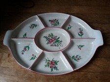 OLD RARE HALF PORCELAIN APERITIF COMPARTMENT DISH TRAY KG LUNEVILLE 