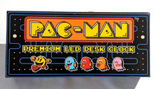 PAC-MAN PREMIUM LED DESK CLOCK WORKS GREAT SEE VIDEO