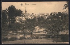 Old postcard Chimay, general view 