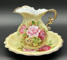 Vintage Mini Pitcher & Bowl Wash Basin Porcelain Japan