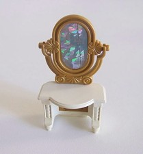 PLAYMOBIL (H310) PRINCESSES - White Hairdresser Furniture with 3020 Gold Mirror
