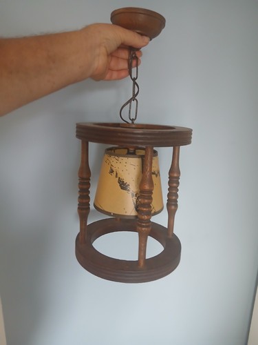 Lustre lumières bois - lustre,