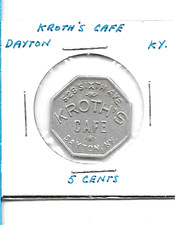 Dayton, KY Trade Token KROTH'S CAFE 5¢