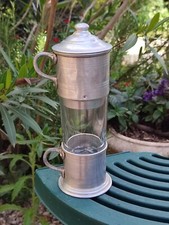 ANCIEN VERRE CAFETIÈRE THÉIÈRE VERRE ET ALU