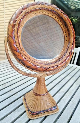 Joli miroir poser rotin - poser,