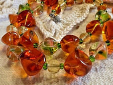 Collier perles pâte de verre