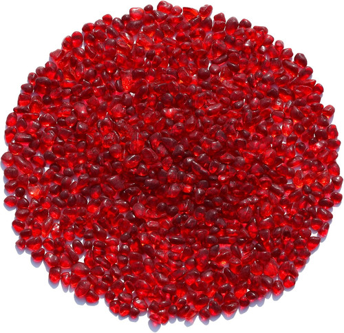 Sea glass stones red clear - glass,