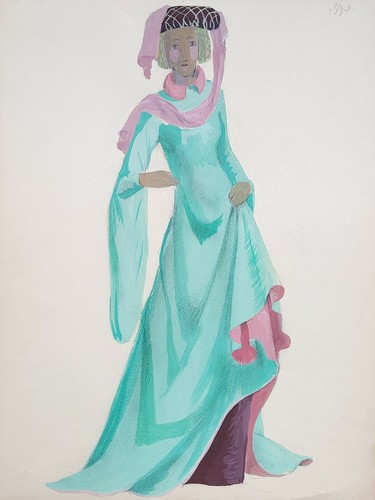 Costume medieval femme dessin - femme,