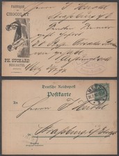 SUCHARD CHOCOLATE - GERMANY / 1897 ADVERTISING POSTAL STATIONERY CARD - USED