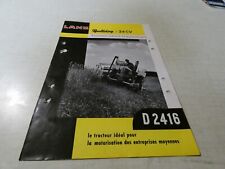 LANZ D 2416 BULLDOG 24 hp tractor brochure brochure in French