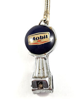 KEYCHAIN - MOBIL 1960s - Nail Clipper, JAPAN - Garages - Oils - Vintage