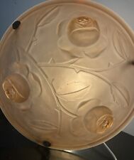 Antique Pink Art Deco French Plafonnier  Flower Design