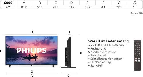 Philips 24phs6000 led smart - hd,