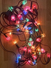 Vintage 80’s NOËL Guirlande Électrique Lumineuse Diamants 50 Lampes CLIGNOTANTE