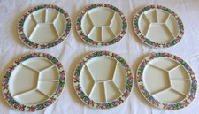 6 VILLEROY AND BOCH ROOSTER MODEL COMPARTMENT PLATES