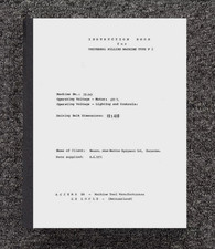 37.949 Universal Milling Machine Operator Instructions Manual Fits Aciera F1 10x