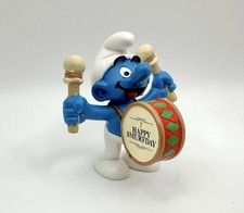 50th Anniversary Happy Smurfday Drummer PVC Figurine Schtroumpf Schleich Peyo