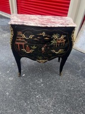 Hand Painted French Marble Top Commode