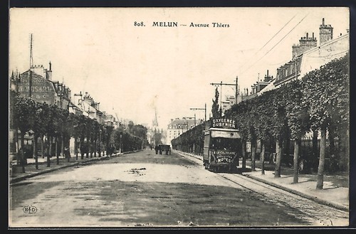 Cpa melun avenue thiers - melun,,