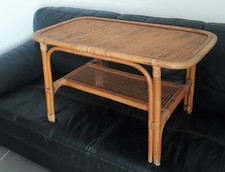 Table Basse Vintage en Rotin &