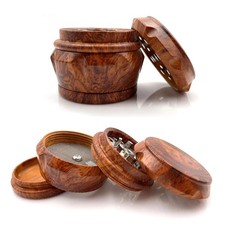 Herb Grinder Spice Mill Wooden Spice Grinder 4 in 1 Mini Portable...