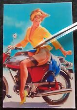 PIN-UP on his motorcycle _ erotic _ gorgeous stockings and garter straps _ PIN UP