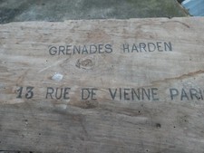 SAPEURS POMPIERS 1880 1914 Rare Caisse Vide Grenades Harden Extinctrice