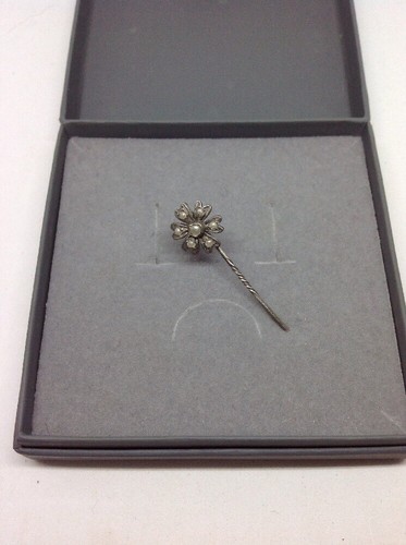 épingle fleur argent perles - fleur,
