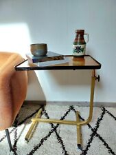 TABLE D’APPOINT DESSERTE VINTAGE 1970 BOUT DE CANAPÉ RÉGLABLE INCLINABLE 