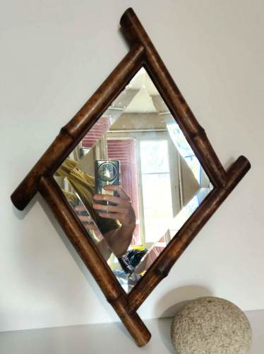 Miroir vintage bambou - , rotin