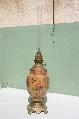 Lampe pétrole faience - lampe, en