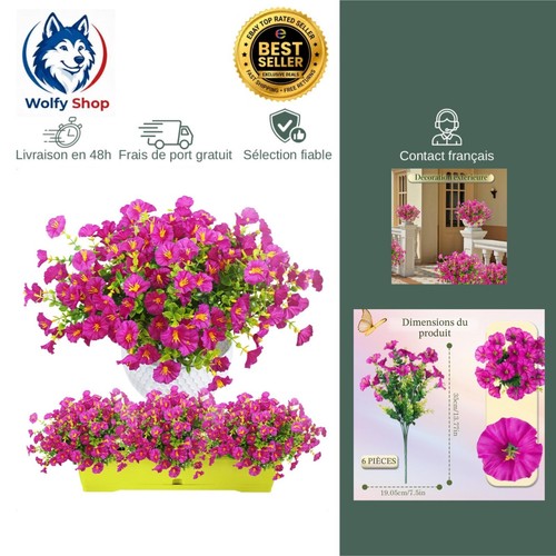 Lot fleurs artificielles - de, 6