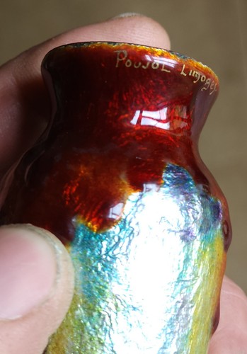 Poujol limoges vase art - limoges,
