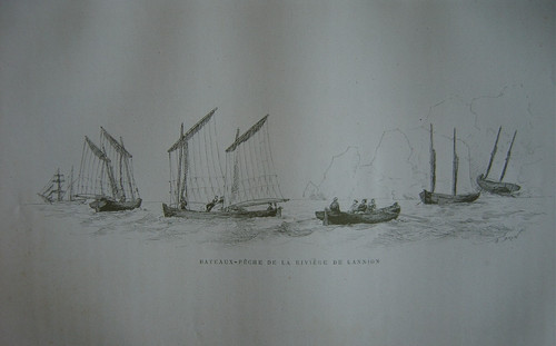 Gravure bateaux pêche - gravure, de