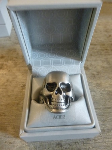 Bague homme acier tête - tête, de