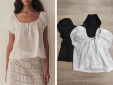 Women Doen Ramie Round Neck Short Sleeve Top