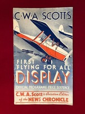 C W A Scott's First Flying For All Display Official Programme 1935 - DH88 Comet