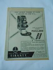 Publicité 1953  La Nouvelle caméra Paillard B8 à Tourelle