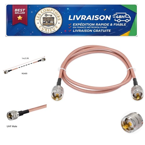 Câble coaxial rg400 uhf mâle - rg400,