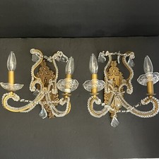 Pair Gold Beaded Bagues Sconces