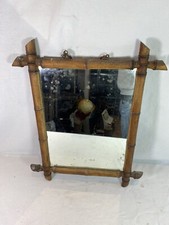OLD LARGE BARBER ICE MIRROR BAMBOO STYLE