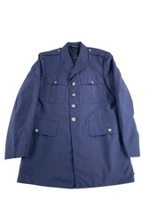US Air Force Service Dress Jacket Mens 40R Blue 4-Pocket Silver Buttons Uniform