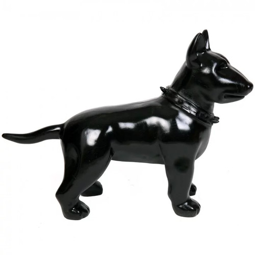 Statue chien bull terrier noir