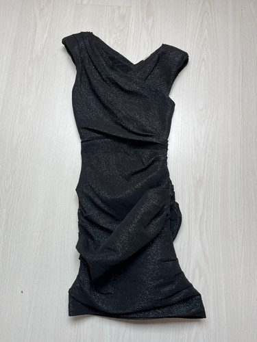 Robe maje noir lurex drapée - noir,