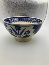 Rare Antique Petrus Regout & Co. Maastricht Blue And White Floral Ceramic Bowl