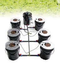 SYSTEME HYDROPONIQUE DWC , DEEP WATER CULTURE  1RESERVOIR+6 POT DE CULTURE 20L/U