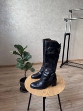 Vintage Y2K Nero Giardini Black Leather High Boots Women's Size 35