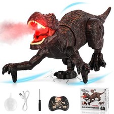 Jouet Dinosaure Télécommandé Enfants 2.4GHz RC Dino Robots avec Pulvérisation...