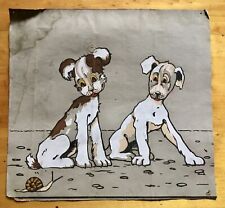 OLD ART DECO FRIEZE WALLPAPER 1930s CHILDREN DOGS VINTAGE WALLPAPER