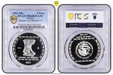 1993, Mexico. Proof Silver 5 Pesos "Anciono Con Brasero T-1" Coin. PCGS PR68 DC!